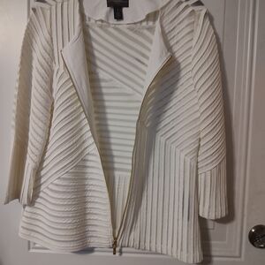 Chico's Cream Textured Cardigan